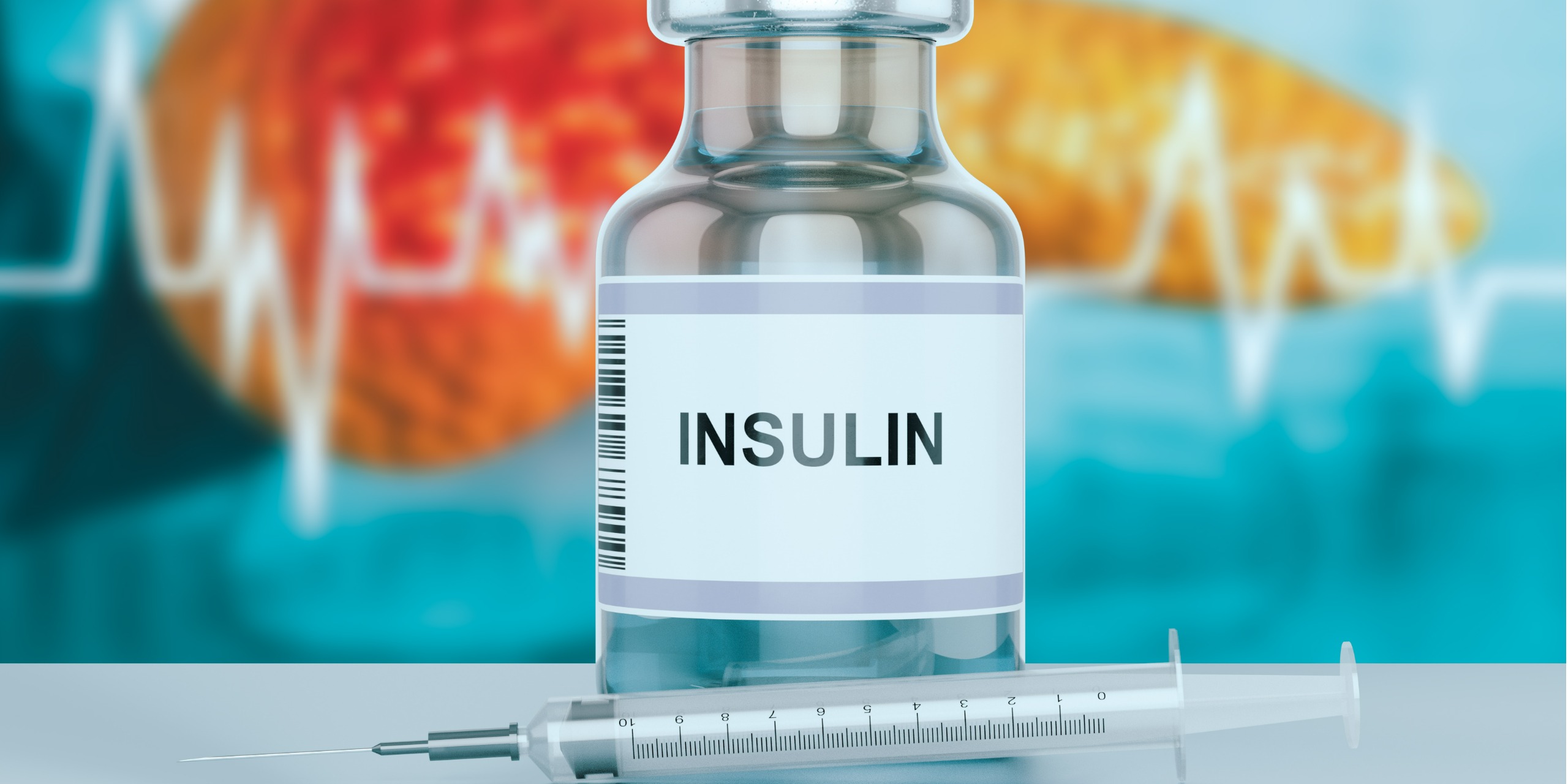 Insulin in einem Fläschchen mit Spritze.